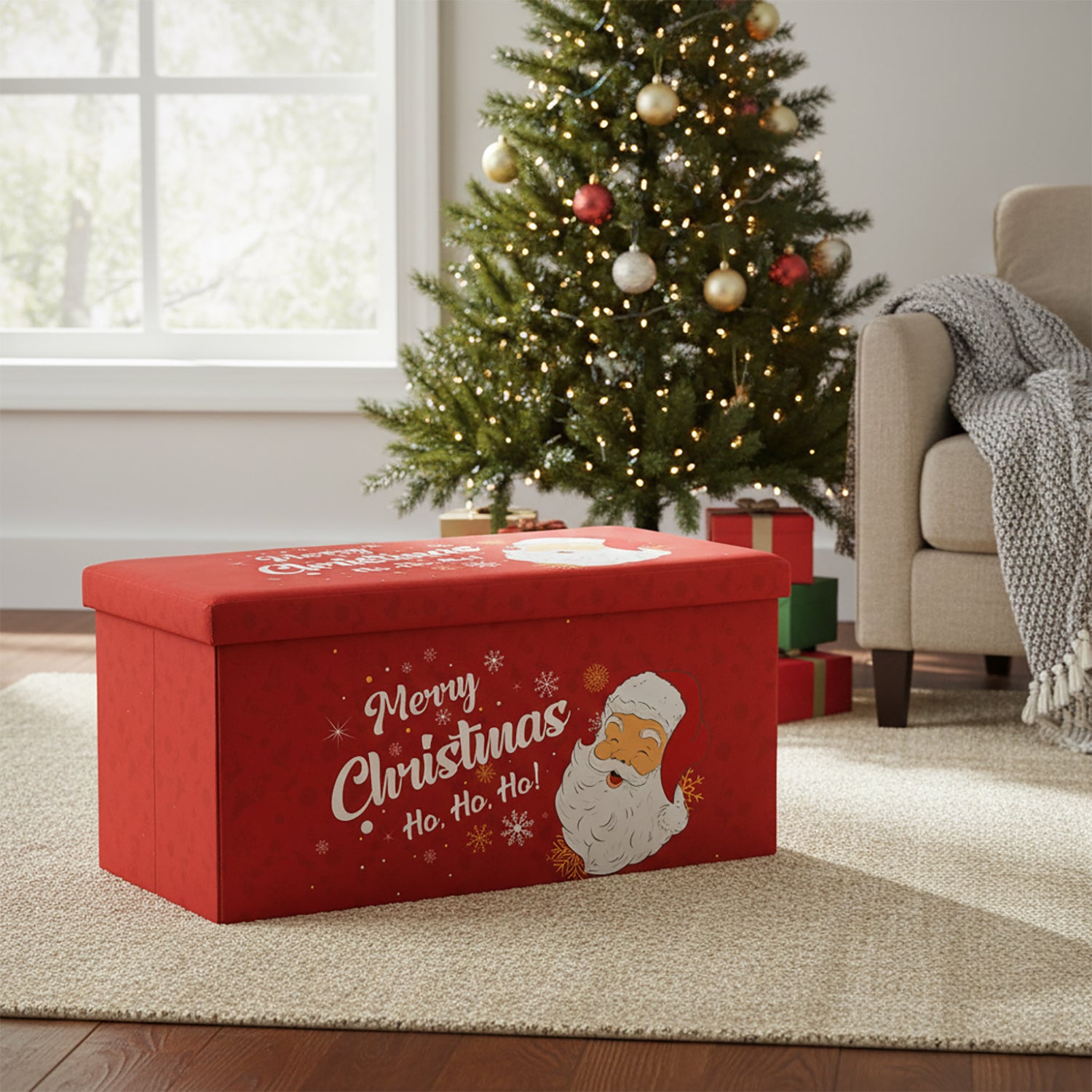 VESTIAMO CASA GRAN NATALE - Pouf Contenitore Natalizio 76x38 cm
